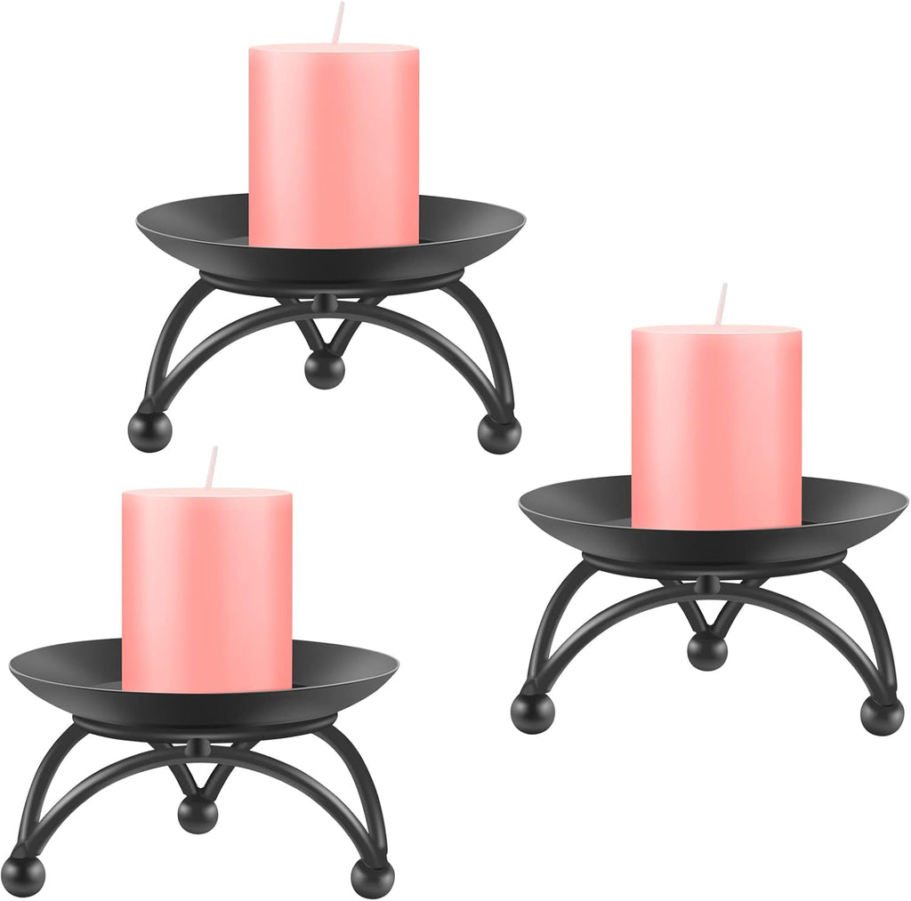 Black Pillar Candle — Set of 2 — Black - Set of 3