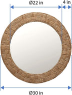 Round Rattan Wall Mirror - View 5