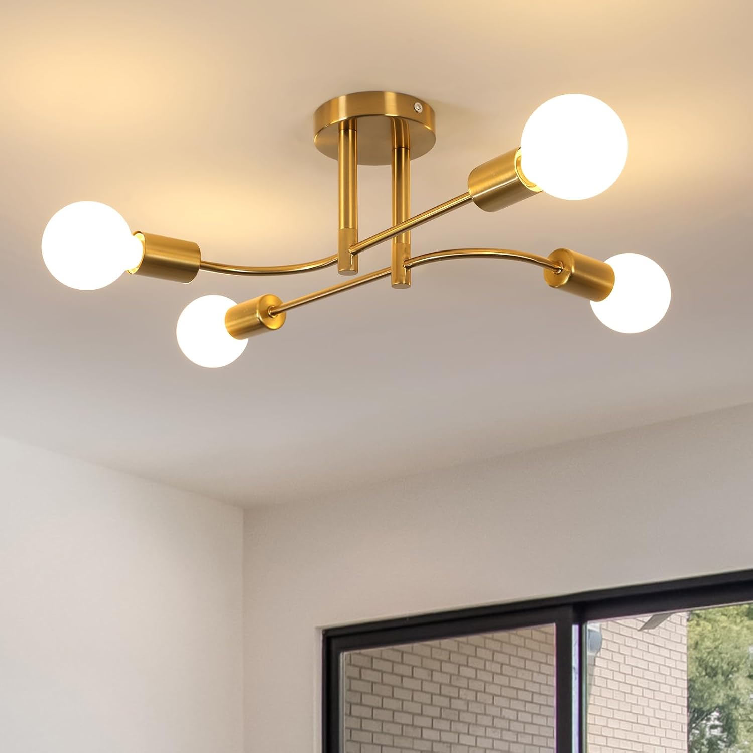 Luxe Black Chandelier — 6-Light — A-Gold
