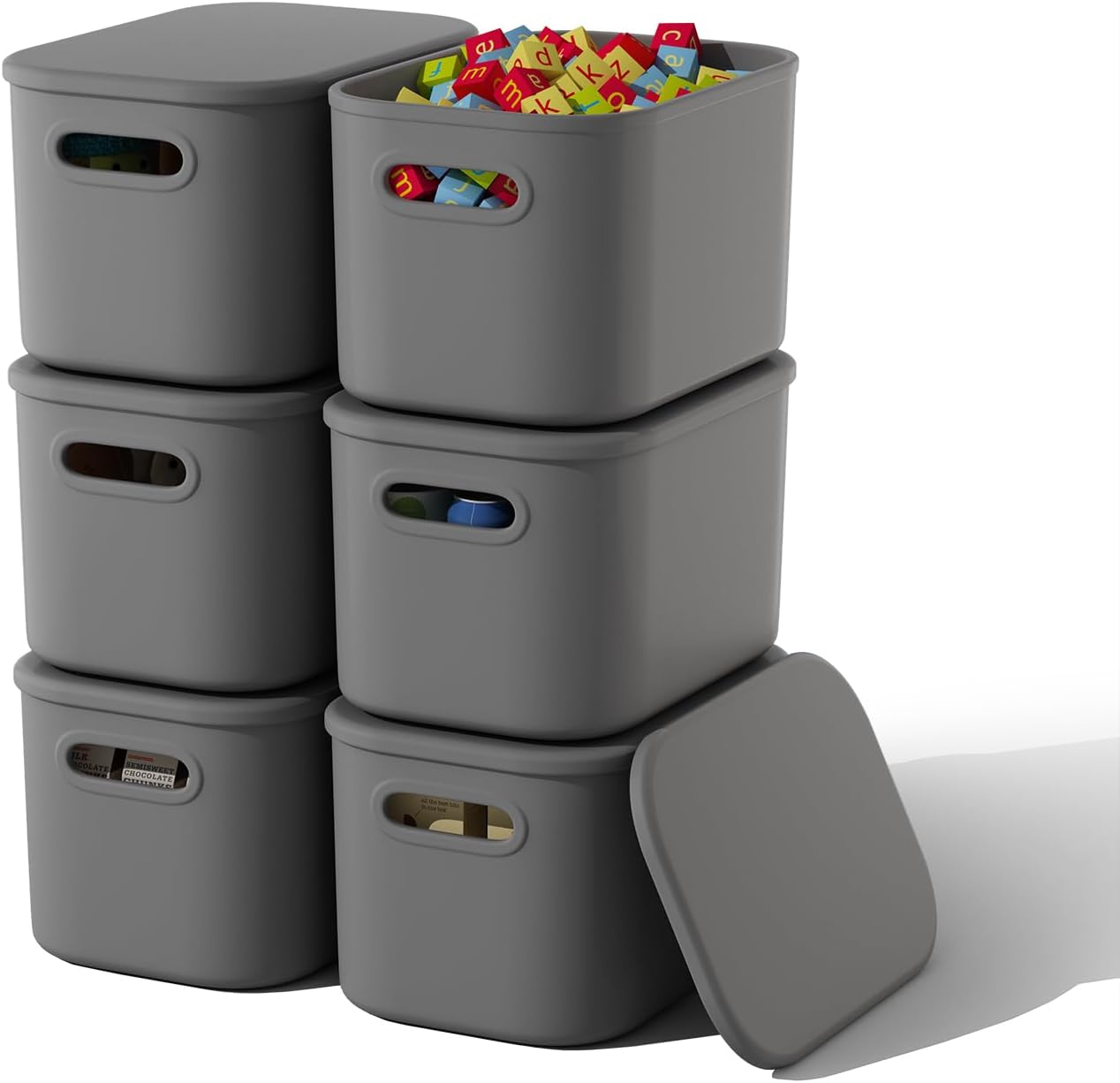 Black Storage Bin — 7" — 6 Pack