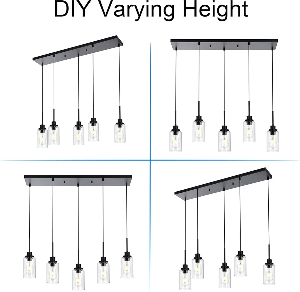 Black Chandelier — 5-Light - View 4