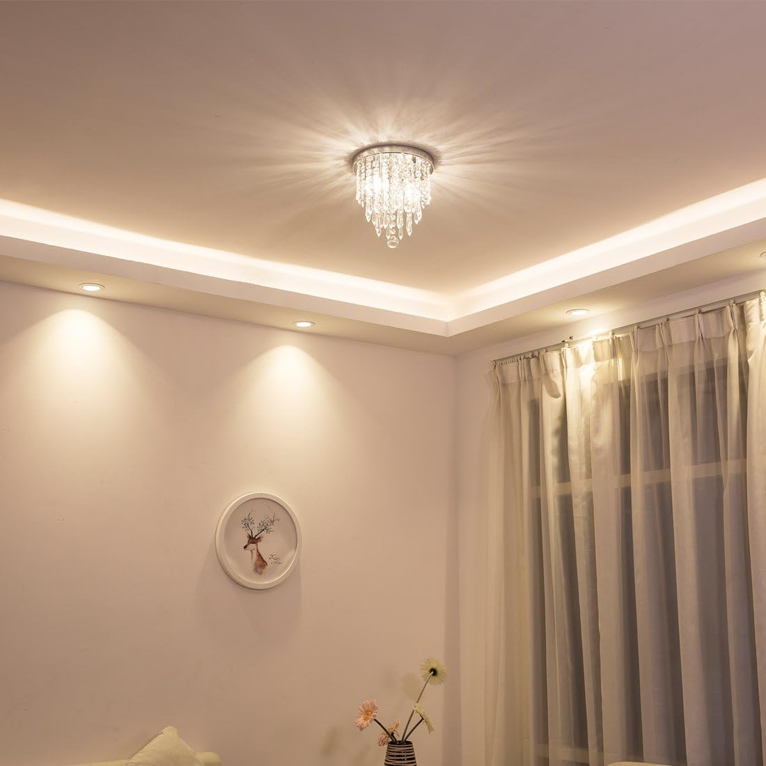 Luxe Metal Chandelier — 10.4" - View 3