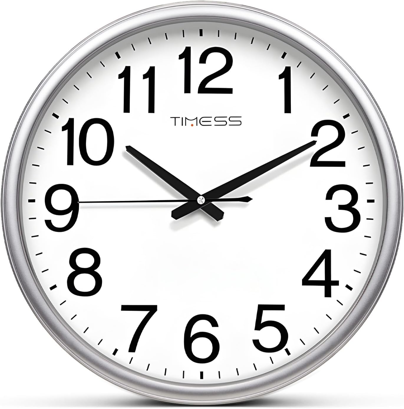 Battery Operated Modern Brown Wall Clock — 11" — Sliver
