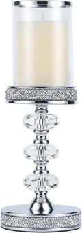 Luxe Glass Pillar Candle — Silver ( L )
