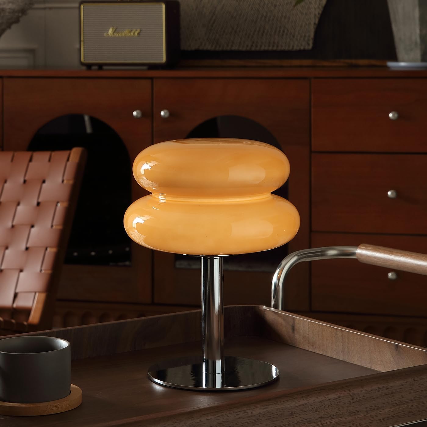 Dimmable Mid-Century Beige Desk Lamp — Copper