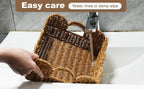 Hand-Woven Boho Beige Storage Basket — 12" - View 7