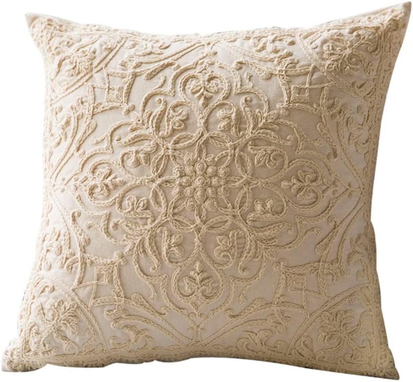 Beige Throw Pillow Cover — 20" — 20" x 20" (Pack of 1)