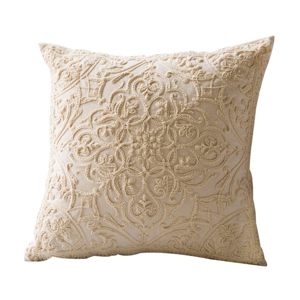 Beige Throw Pillow Cover — 20"
