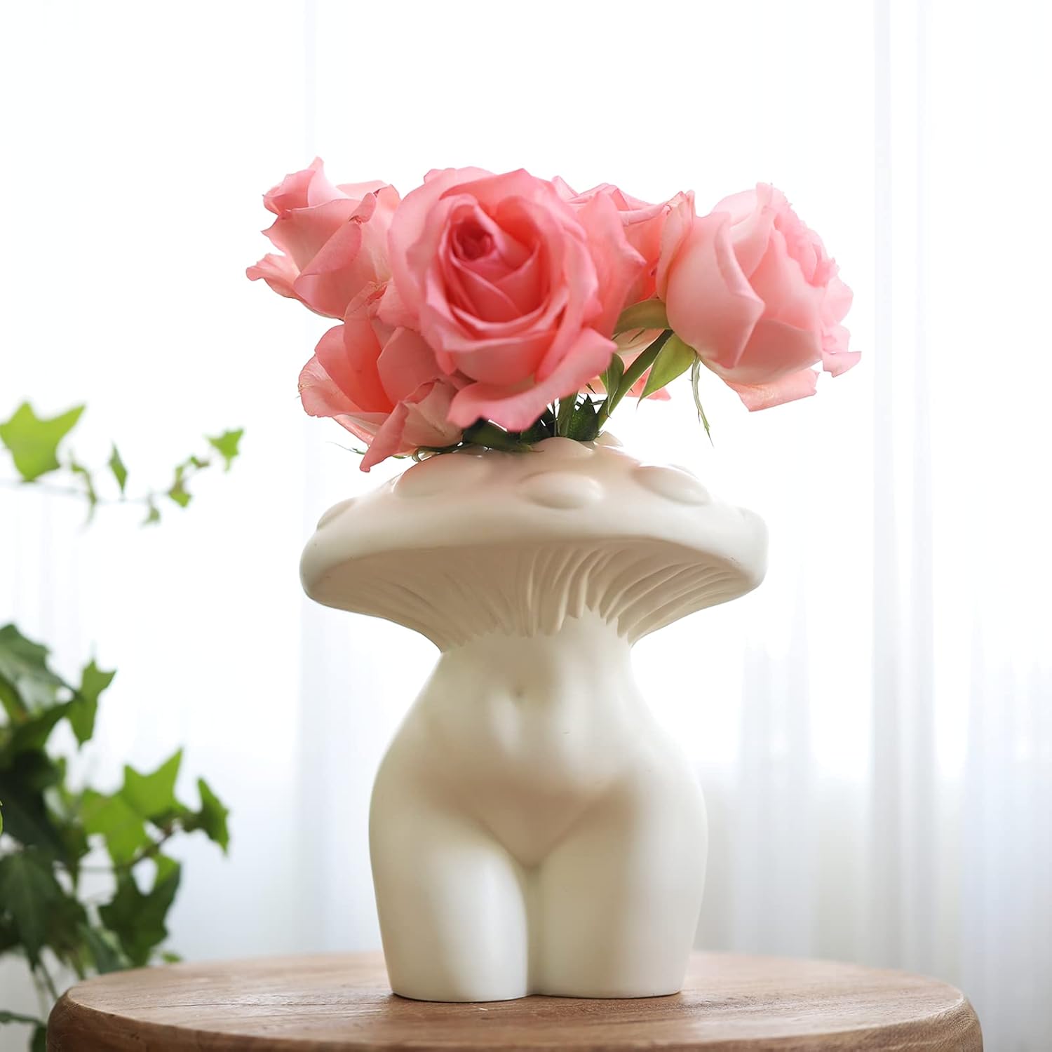 Boho Gold Vase — White