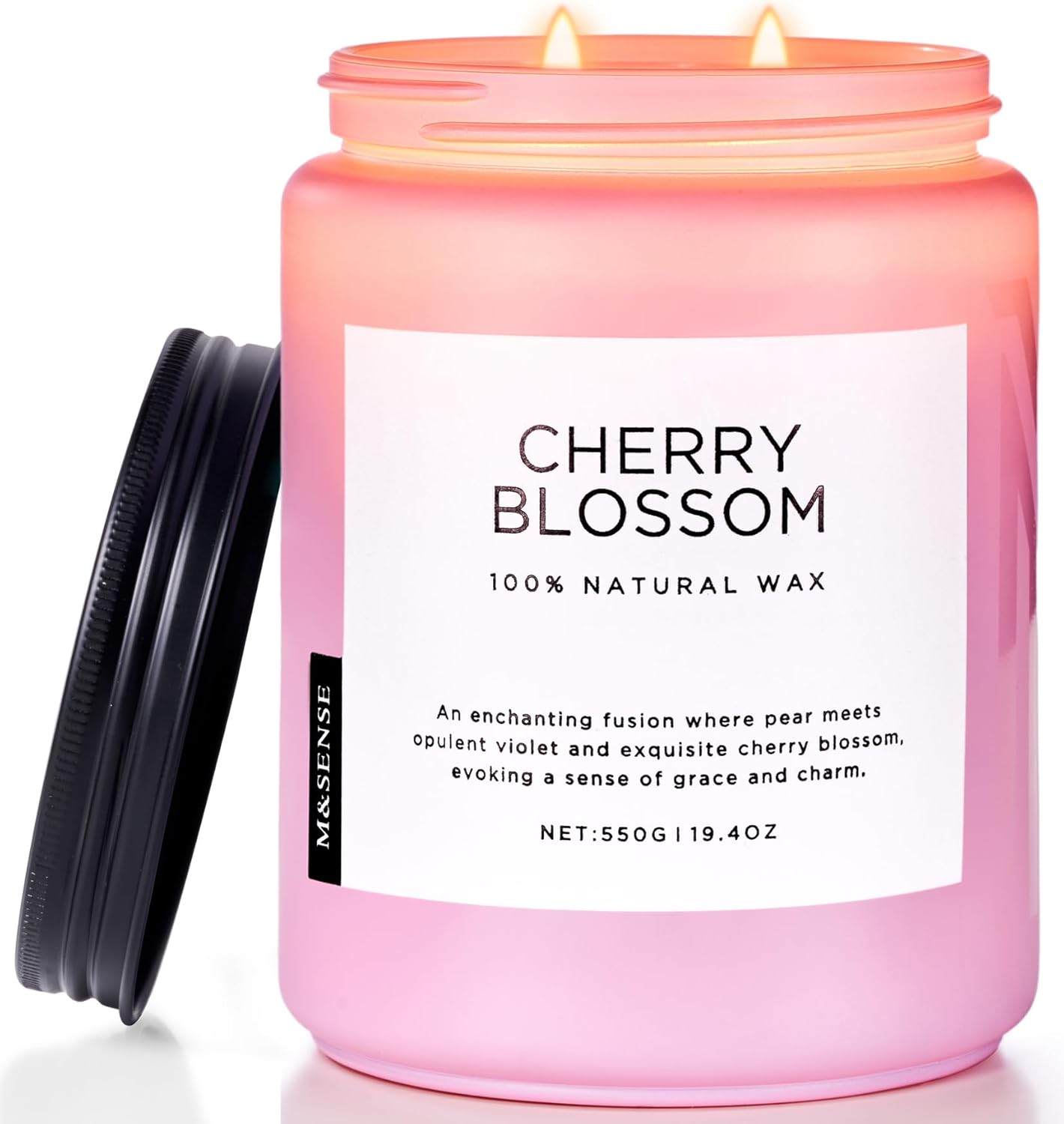 Scented Beige Soy Candle — Cherry Blossom