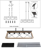 Rectangular Farmhouse Black Chandelier — 5-Light - View 8