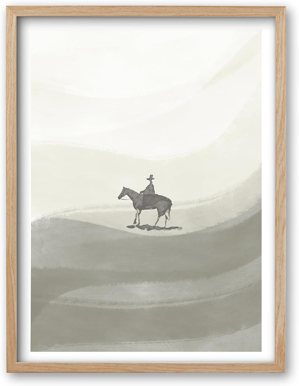 Boho Black Framed Wall Art — 16" — OAK Wood Framed Minimal People