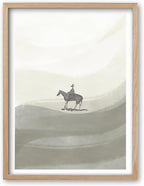 Boho Black Framed Wall Art — 16" — OAK Wood Framed Minimal People