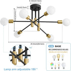 Luxe Black Chandelier — 6-Light - View 4