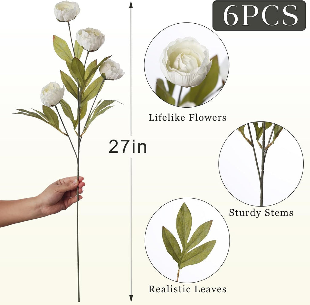 Beige Artificial Flowers — 27" - View 5