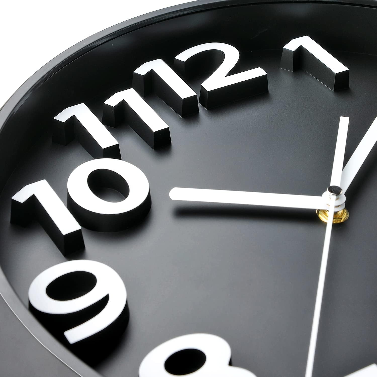Battery Operated Modern Black Wall Clock — 13" - View 2
