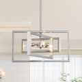 Farmhouse Gold Chandelier — 8-Light — 16.1" Cross-Brushed Nickel