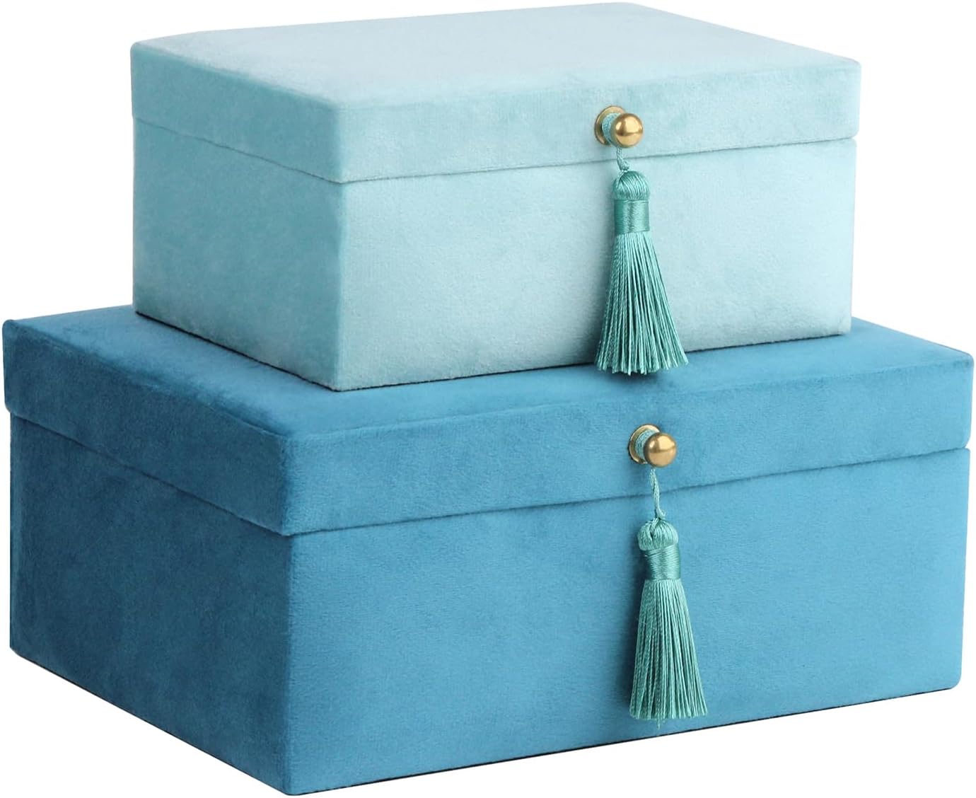 Velvet Luxe Black Storage Basket — Set of 2 — Blue