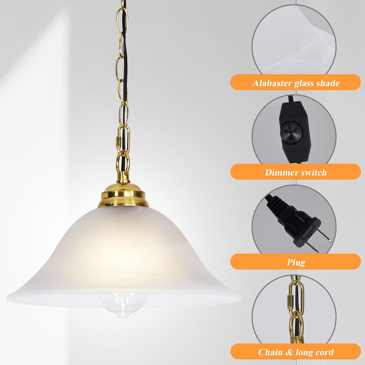 Dimmable Farmhouse Black Pendant Light - View 4