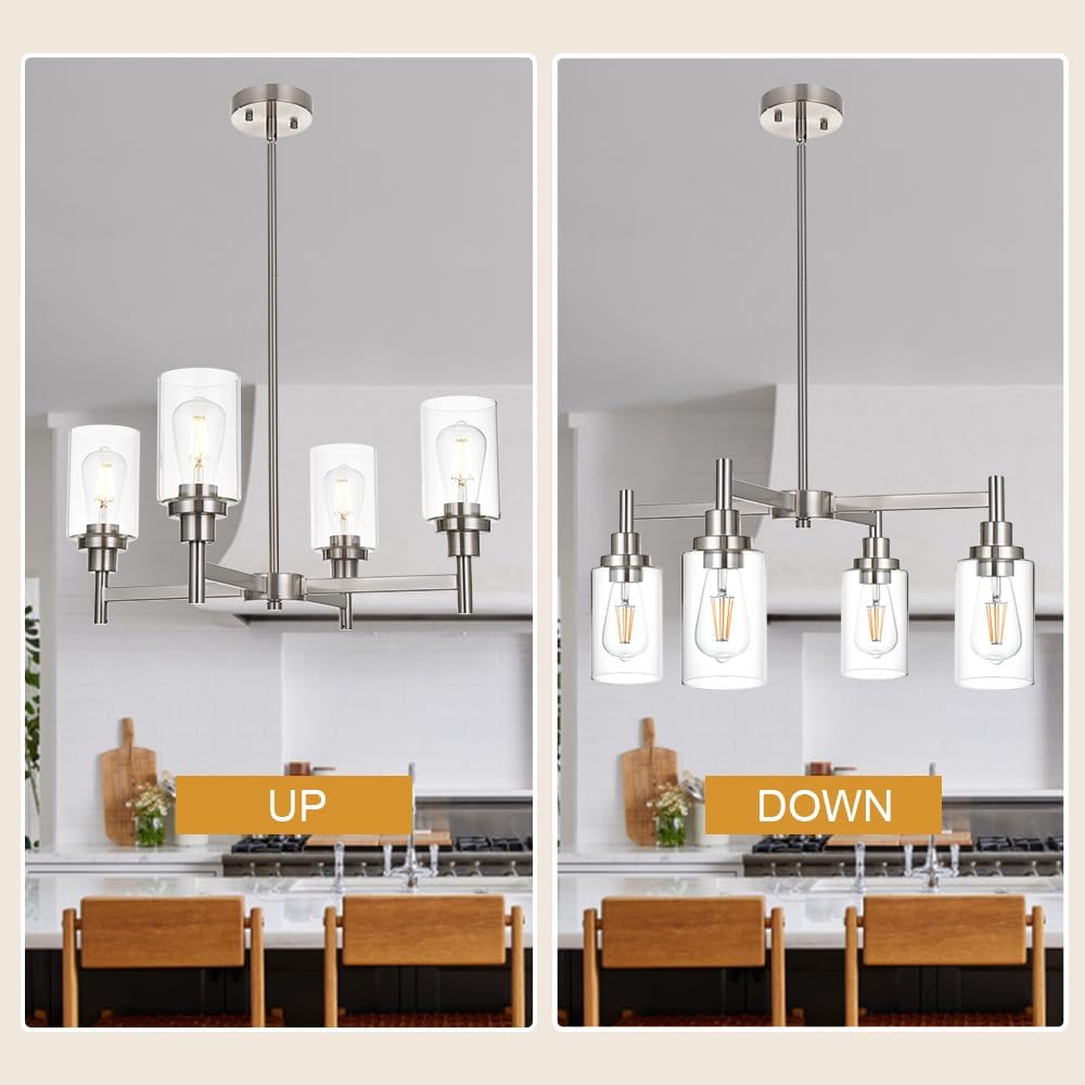 Modern Black Chandelier — 4-Light - View 6