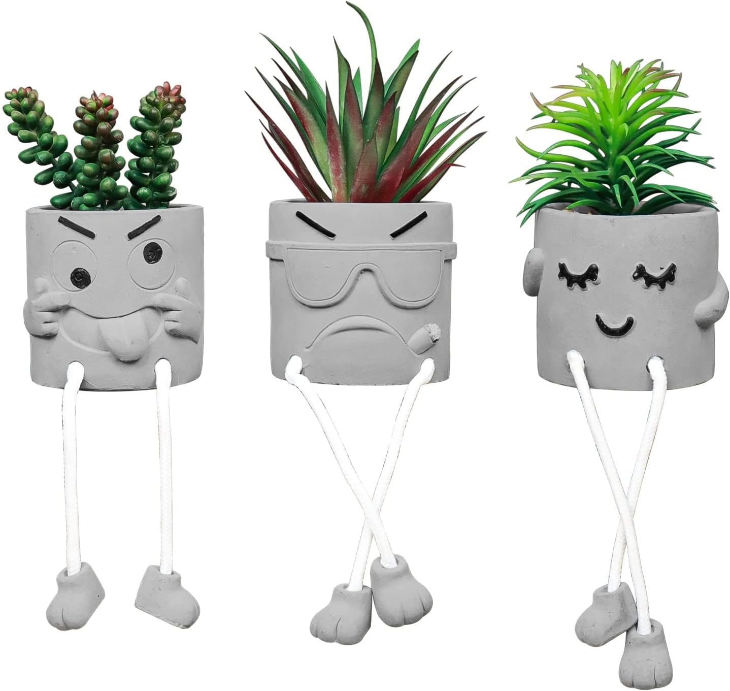Stone Faux Succulent — Set of 2 — 3 Pcs Set/a