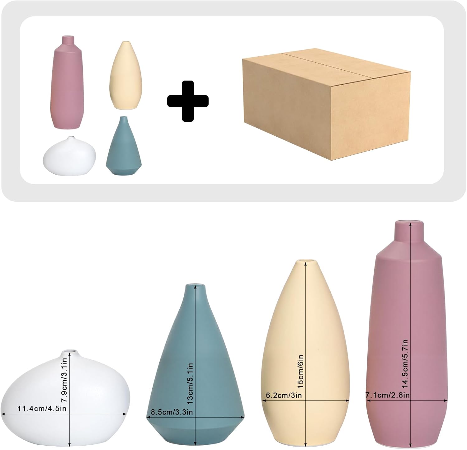 Farmhouse Beige Vase Set — Set of 4 - View 5