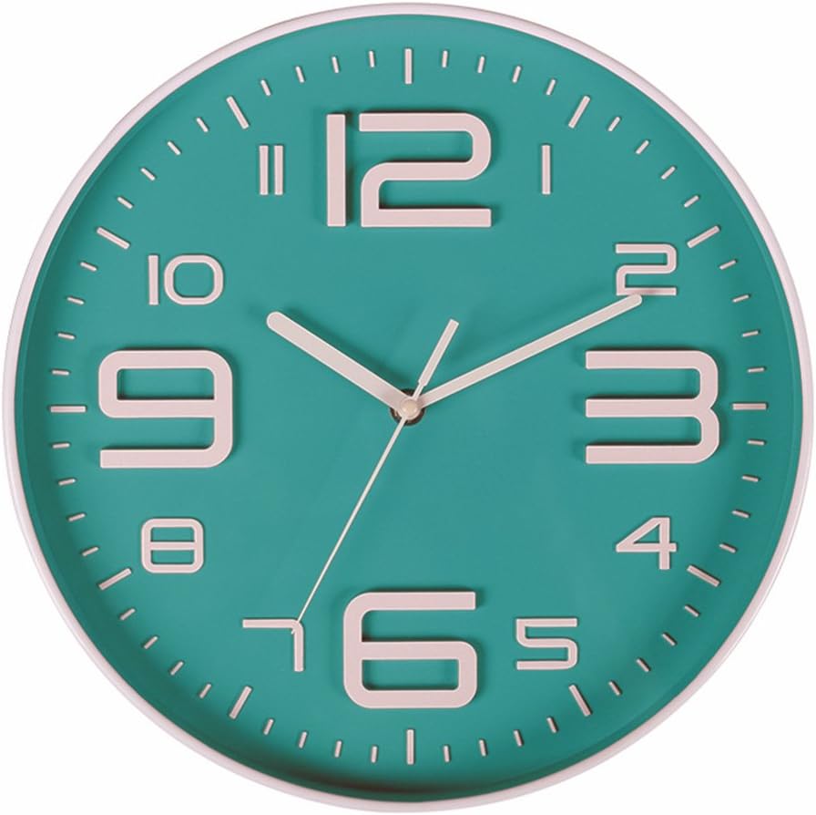 Battery Operated Modern Blue Wall Clock — Bluegreen