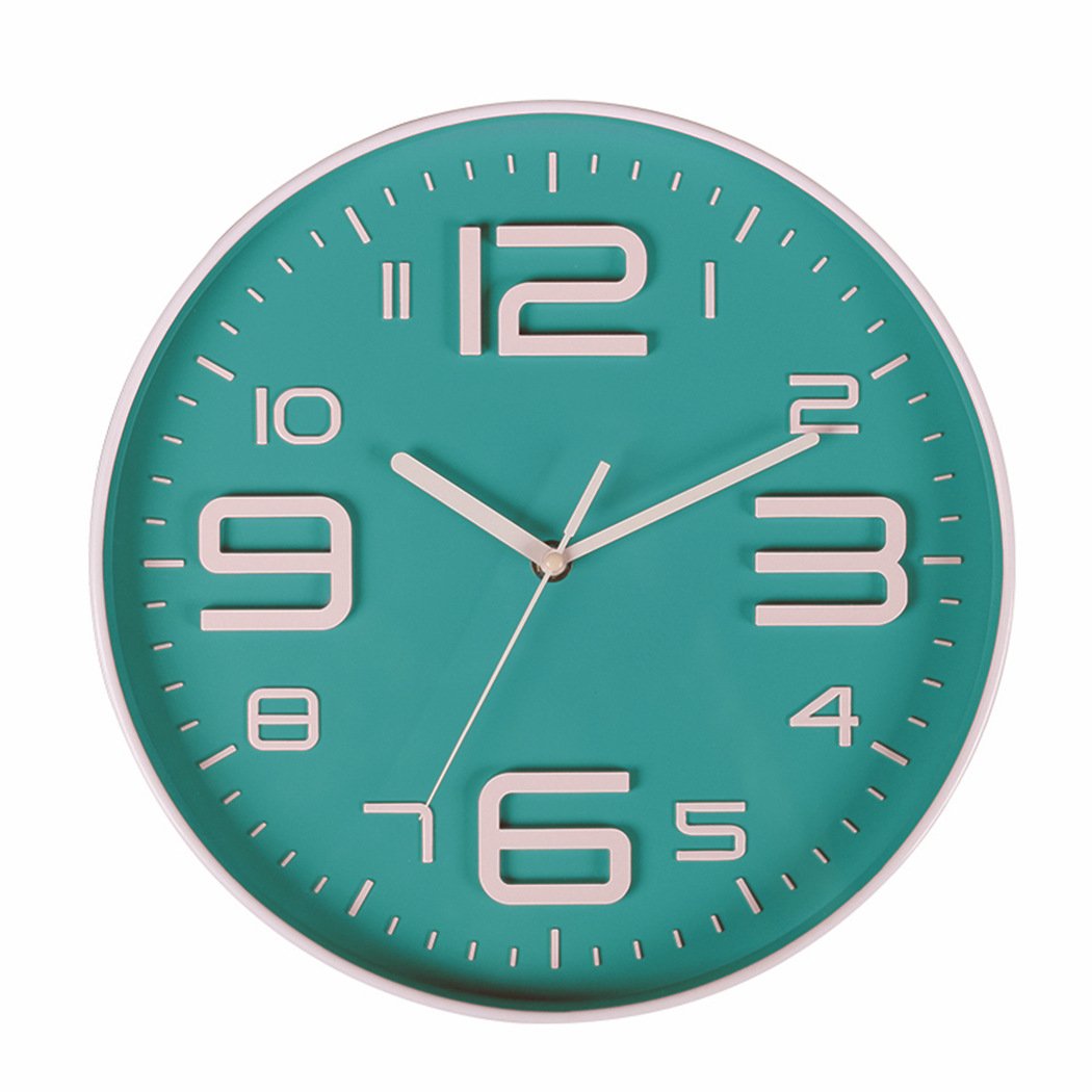 Battery Operated Modern Blue Wall Clock