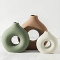 Farmhouse Brown Flower Vase — Set of 3 — Brown