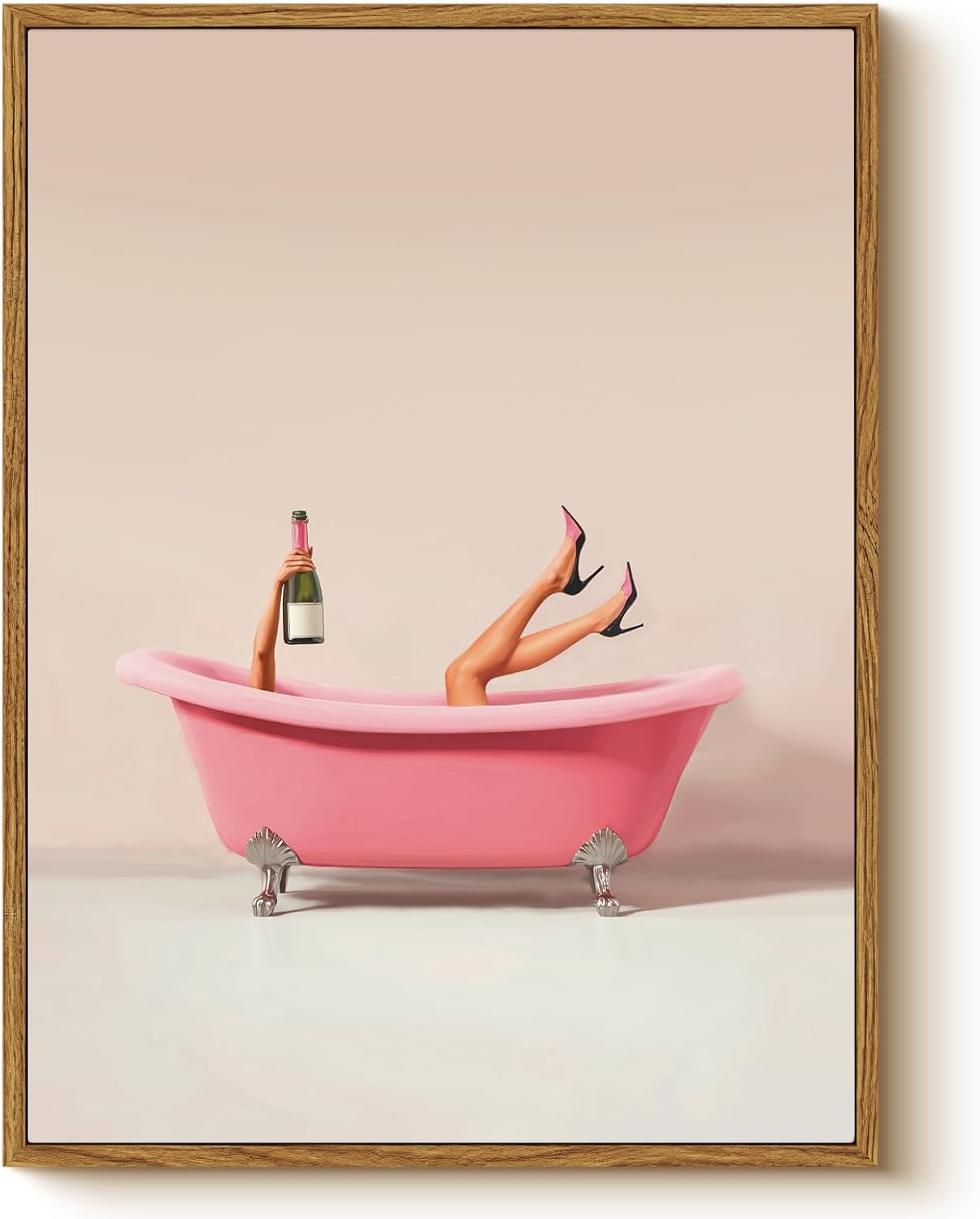 Vintage Orange Framed Wall Art — 16" — Relax