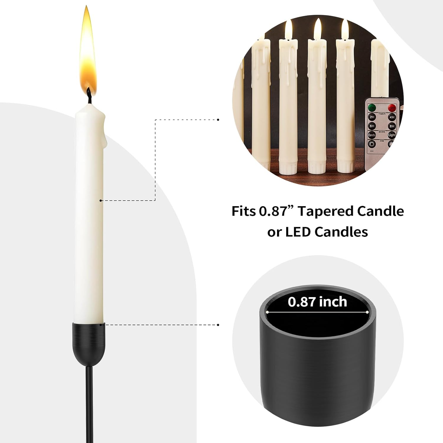 Vintage Black Pillar Candle - View 4