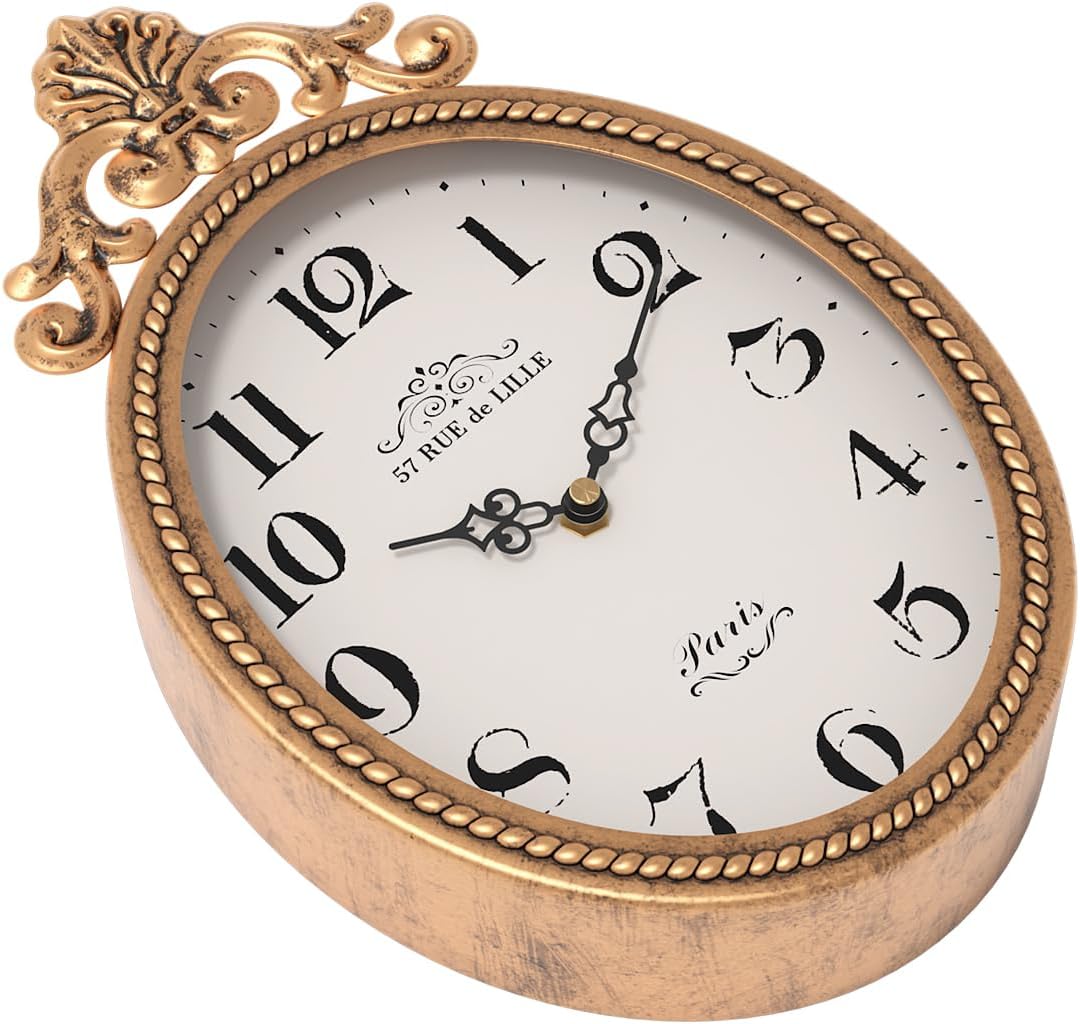 Battery Operated Boho Gold Wall Clock — 10.4" - View 3