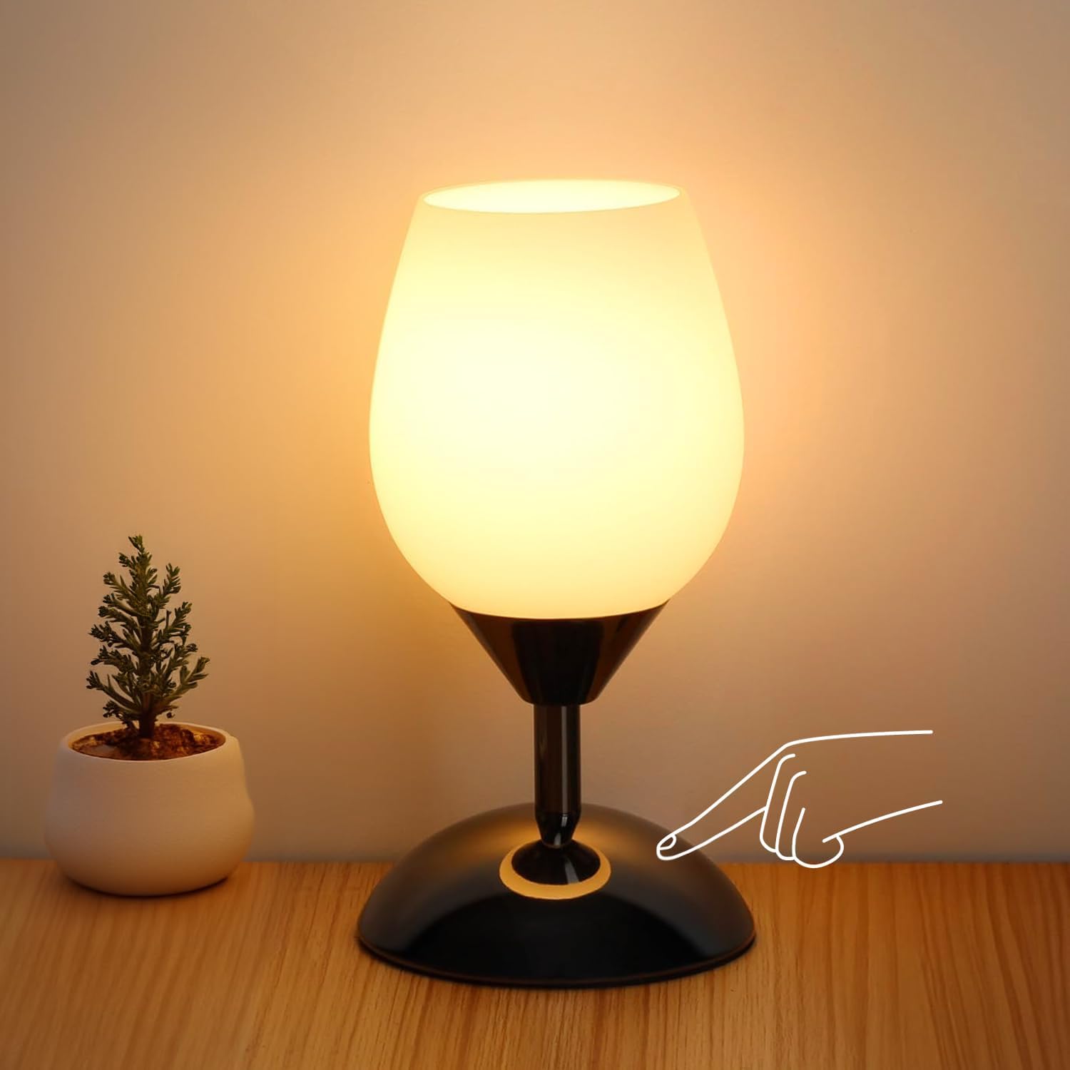 Dimmable Black Bedside Lamp — Black