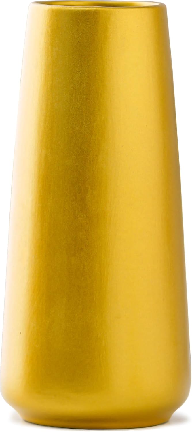 Boho Beige Flower Vase — Gold