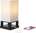 USB Modern Black Bedside Lamp — Classic Black