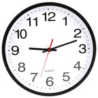 Battery Operated Modern Black Wall Clock — 12"
