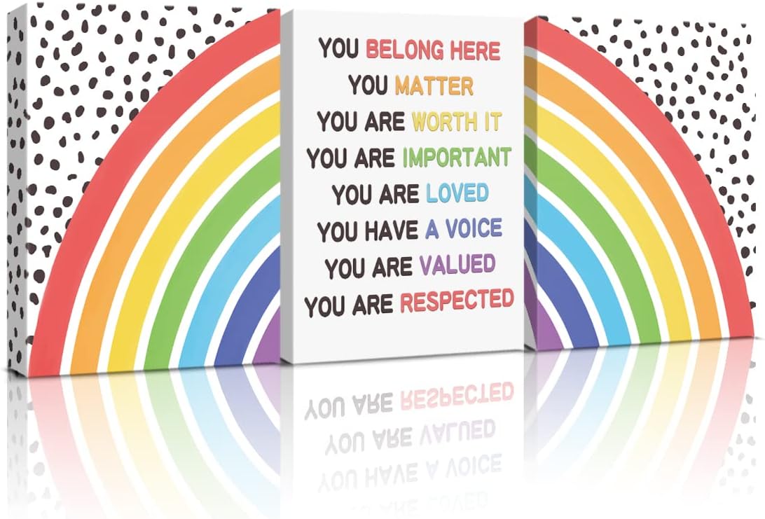 Framed Metal Wall Art — 6" — Rainbow motivational quote - 11.8x15.6 inches