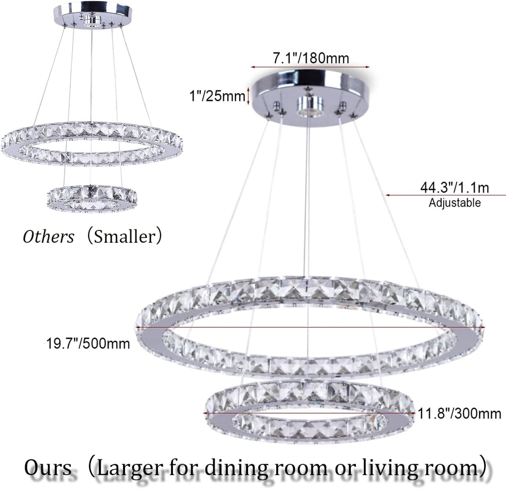 Adjustable Luxe Metal Chandelier — 8" - View 4