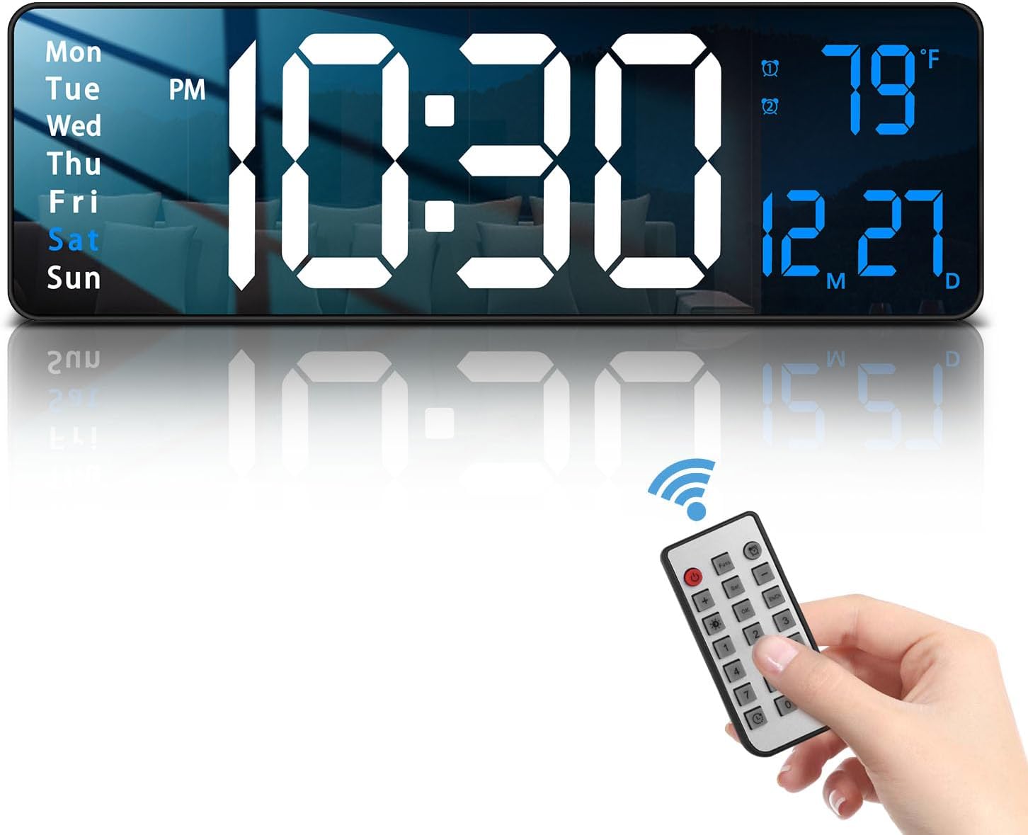 Modern Blue Wall Clock — 16" — 16 INCH