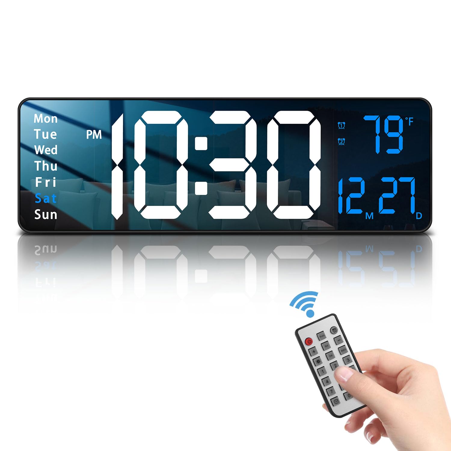 Modern Blue Wall Clock — 16"