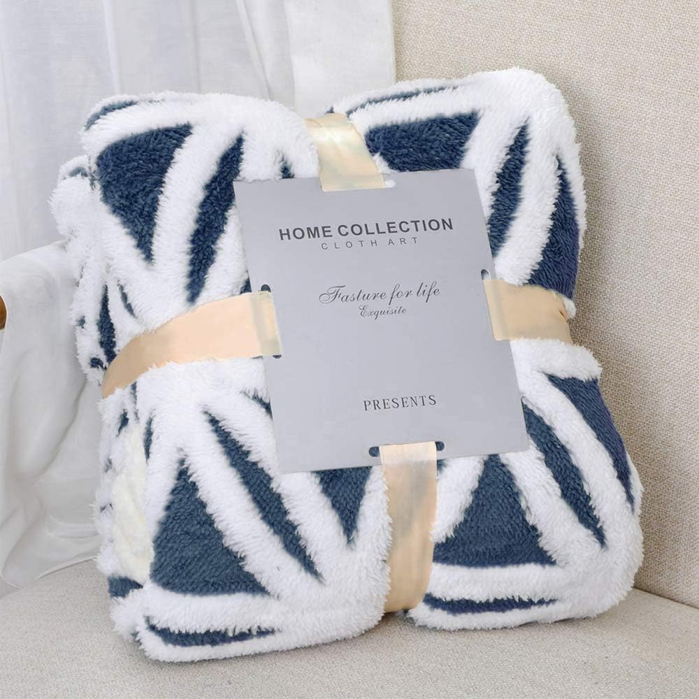 Beige Throw Pillow — 51" — Navy