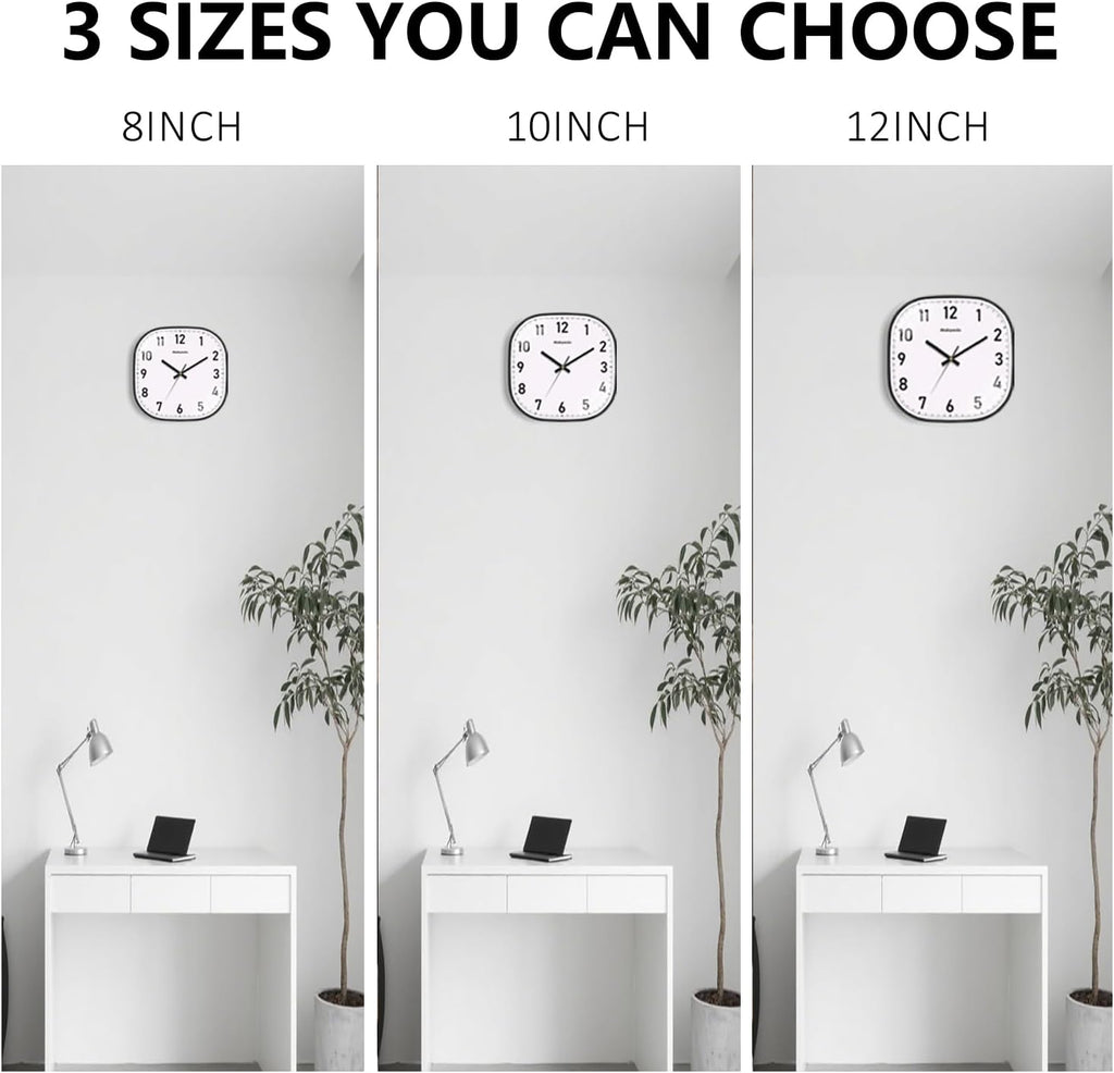 Battery Operated Black Wall Clock — 8" - View 9