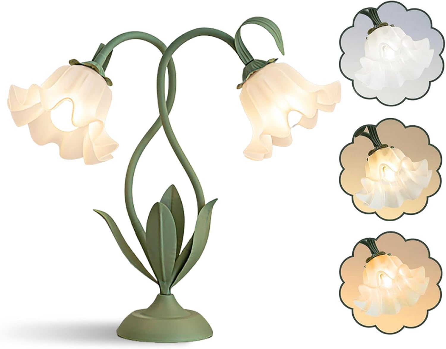Vintage Green Table Lamp — Green