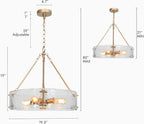 Luxe Metal Chandelier — 4-Light - View 5