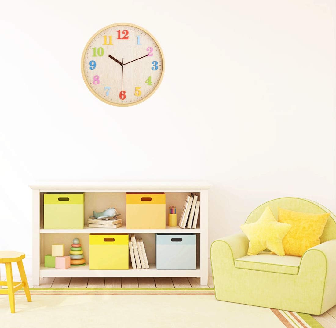 Round Brown Wall Clock — 12" - View 2