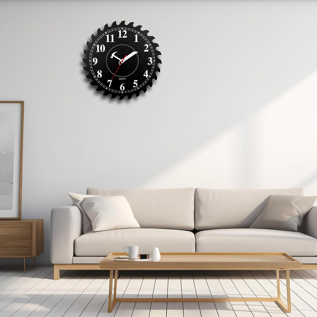 Black Wall Clock — 12" - View 5