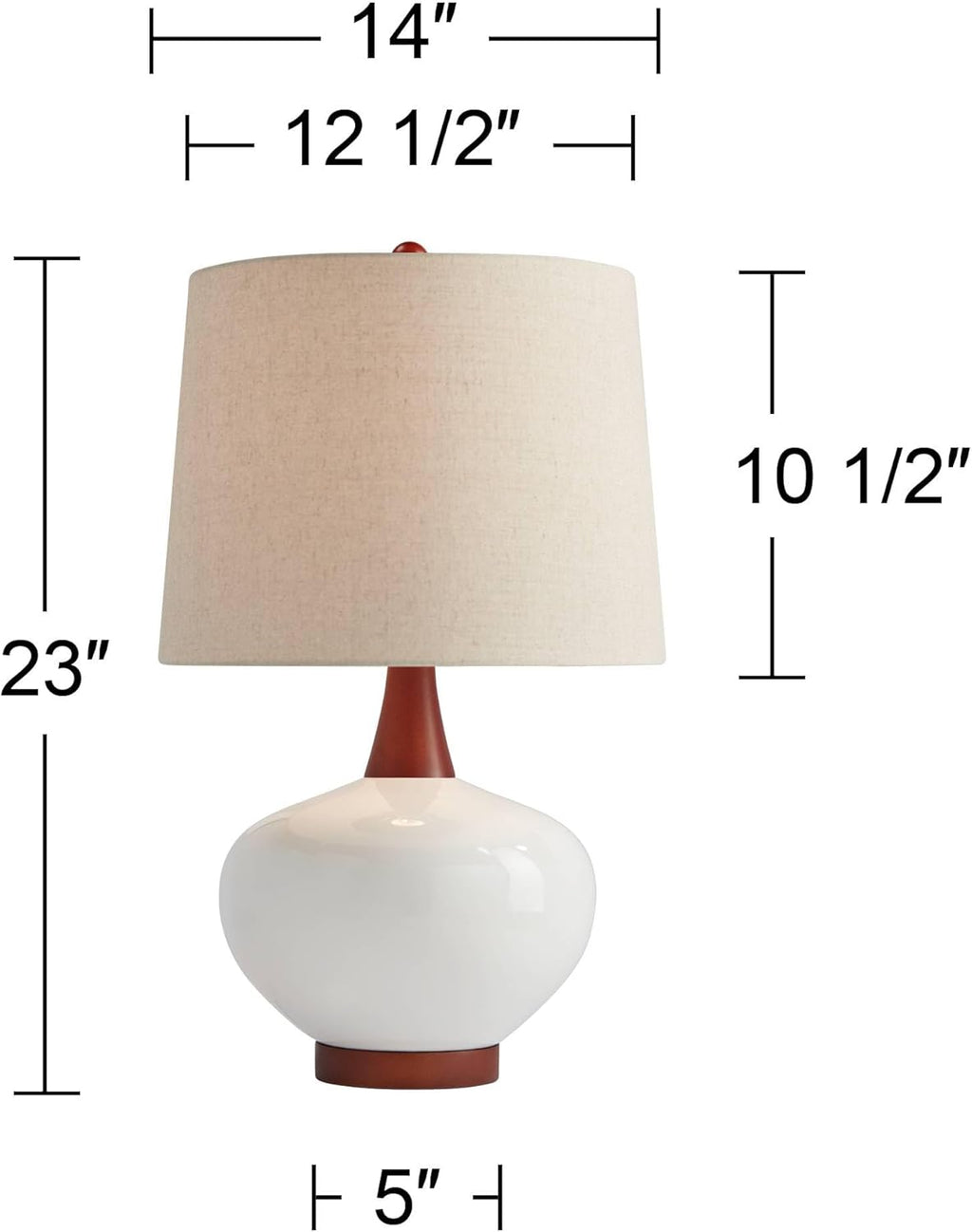 Mid-Century Red Table Lamp — 23" - View 4