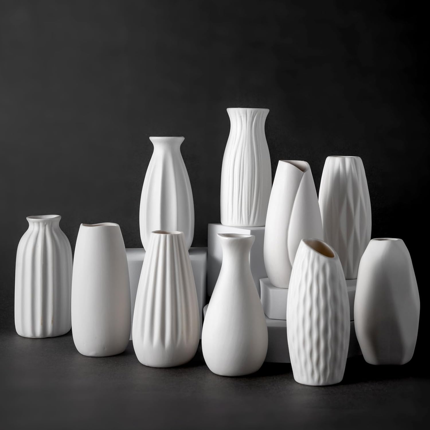 Boho Ceramic Vase Set — Set of 10 - View 8