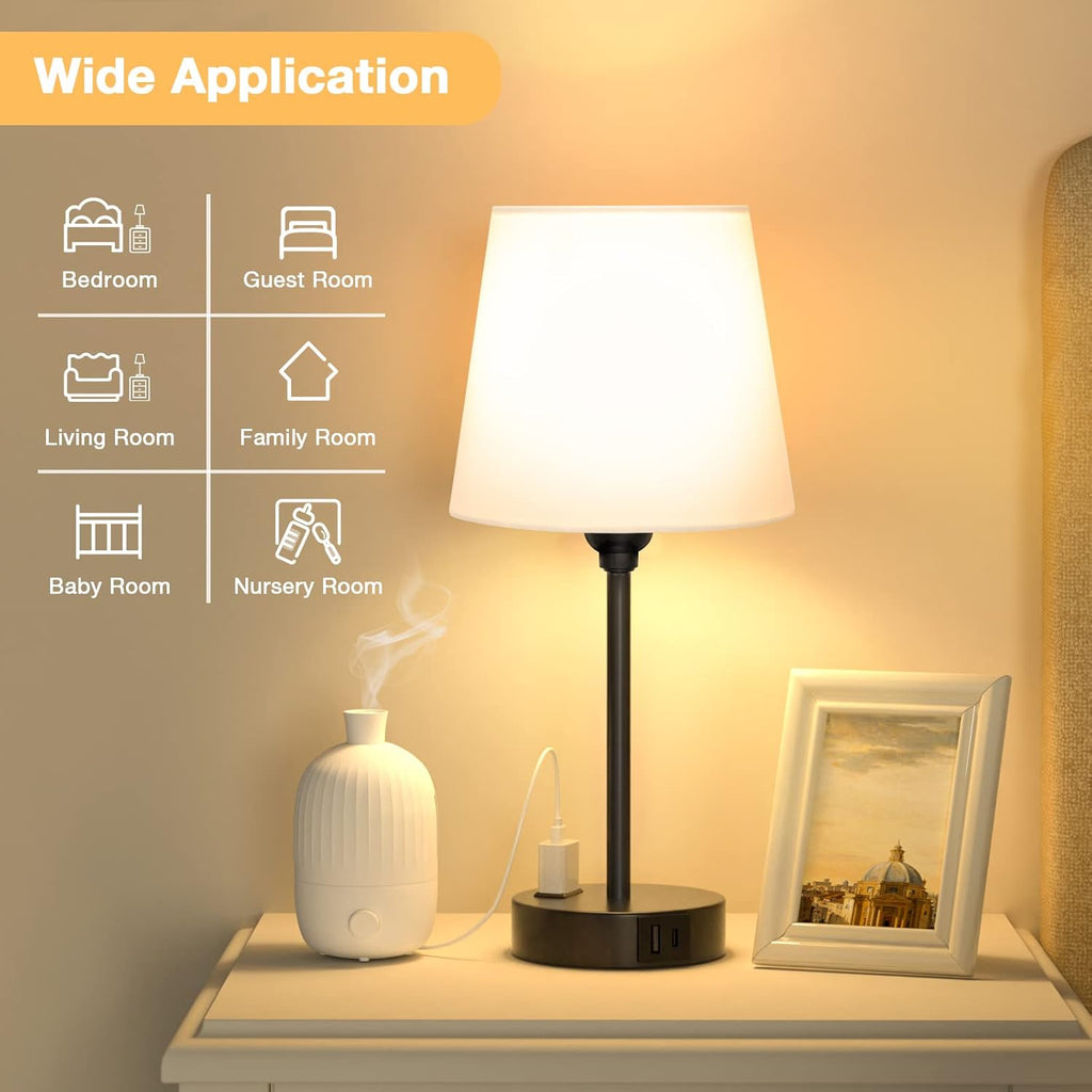 Dimmable Beige Bedside Lamp — Set of 2 - View 5