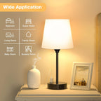 Dimmable Beige Bedside Lamp — Set of 2 - View 5